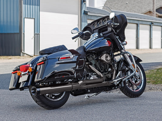 2-into-1 Sidewinder Exhaust - Lava Chrome with Black End Cap. Fits Touring 2017up.