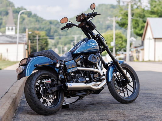 2-into-1 Qualifier Exhaust - Stainless Steel with Black End Cap. Fits Dyna 2006-2017