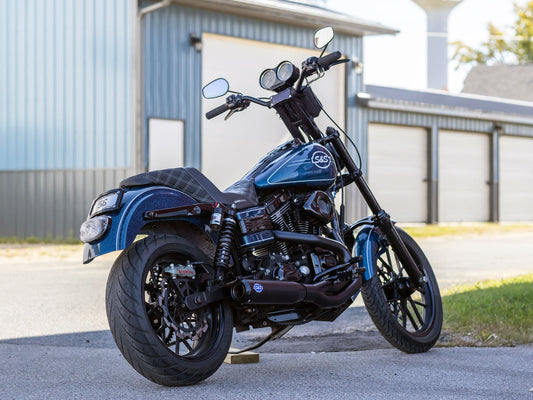 2-into-1 Qualifier Exhaust - Black with Black End Cap. Fits Dyna 2006-2017