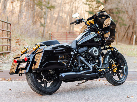 2-into-1 Qualifier Exhaust - Black with Black End Cap. Fits Touring 2017up