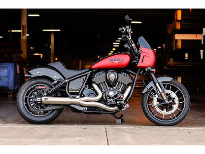 Qualifier 2-into-1 Exhaust - Stainless Steel. Fits Indian Cruiser 2022up