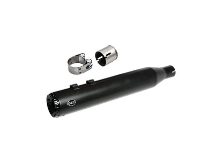 Swindler 2-into-1 4.5in. Muffler Kit - Black with Black End Cap. Fits Touring 2017up
