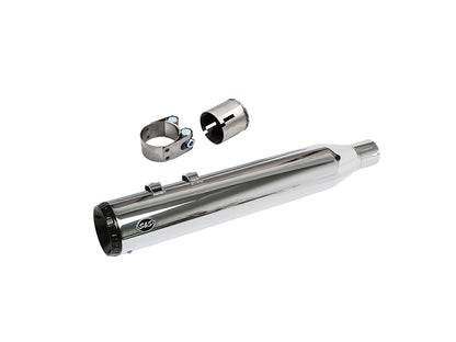 Swindler 2-into-1 4.5in. Muffler Kit - Chrome with Black End Cap. Fits Touring 2017up