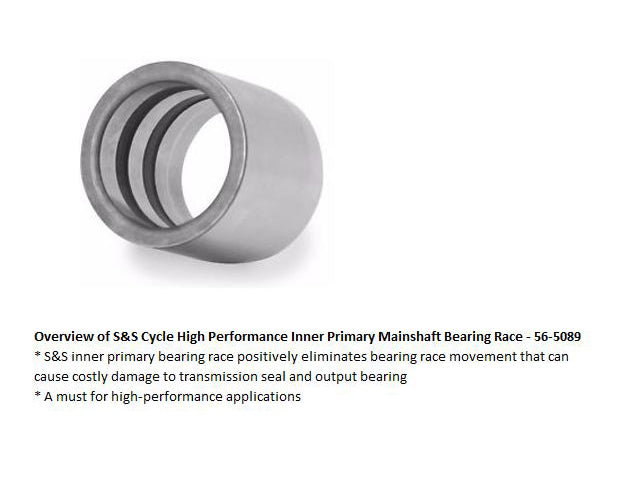 Heavy Duty Inner Primary Bearing Race. Fits 5Spd Big Twin 1991-2006 & After Market 6 Speed Transmissions Main Shaft.
