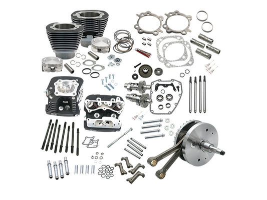 124ci Hot Set Up Kit with 91cc S&S Cylinder Heads - Black. Fits Twin Cam 88B Softail 2000-2006.