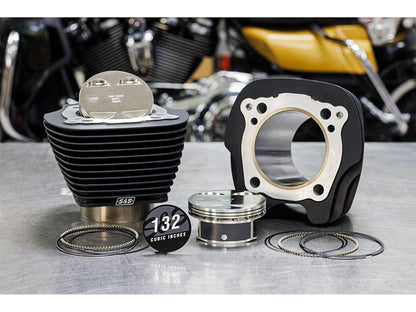 132ci Big Bore Kit with Non-Highlighted Fins - Black. Fits Milwaukee-Eight 2017up 114ci or 117ci Engine.