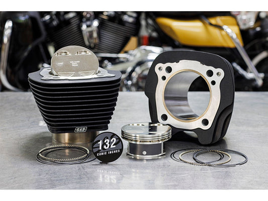 132ci Big Bore Kit with Non-Highlighted Fins - Black. Fits Milwaukee-Eight 2017up 114ci or 117ci Engine.