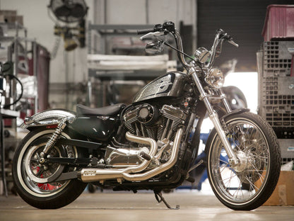 Comp-S 2-into-1 Exhaust - Stainless Steel with Carbon Fiber End Cap. Fits Sportster 2014-2021