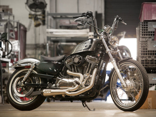 Comp-S 2-into-1 Exhaust - Stainless Steel with Carbon Fiber End Cap. Fits Sportster 2014-2021