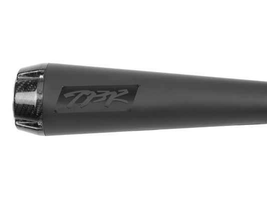 Comp-S 2-into-1 Exhaust - Black with Carbon Fiber End Cap. Fits Indian Scout 2015-2024 & also fits Victory Octane.