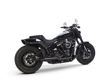 Megaphone Gen II 2-into-1 Exhaust - Black. Fits Softail 2018-2024 with Non-240 Rear Tyre.