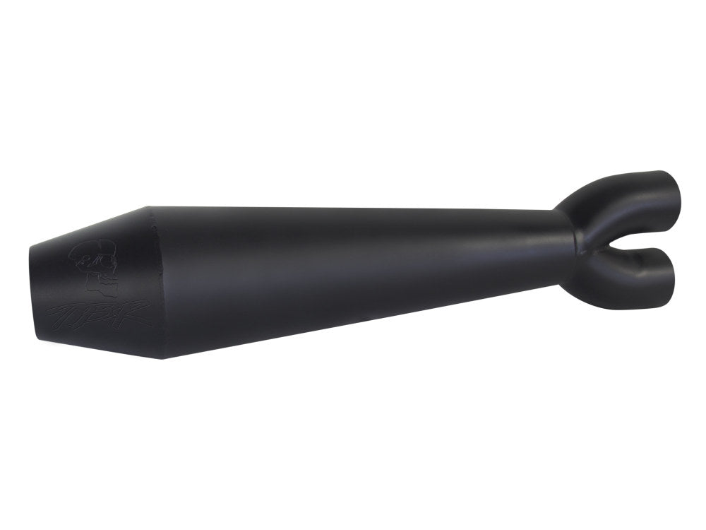 Megaphone Gen II 2-into-1 Exhaust - Black. Fits Softail 2018-2024 with Non-240 Rear Tyre.