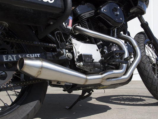 Megaphone Gen II 2-into-1 Exhaust - Stainless Steel. Fits Sportster 1986-2003.