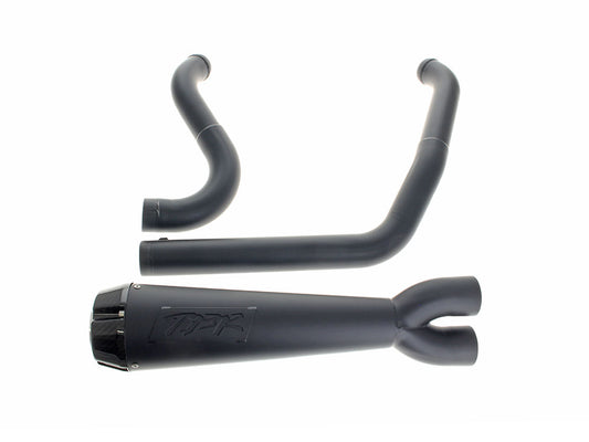 Comp-S 2-into-1 Exhaust - Black with Carbon Fiber End Cap. Fits Softail Breakout & Fat Boy 2018up