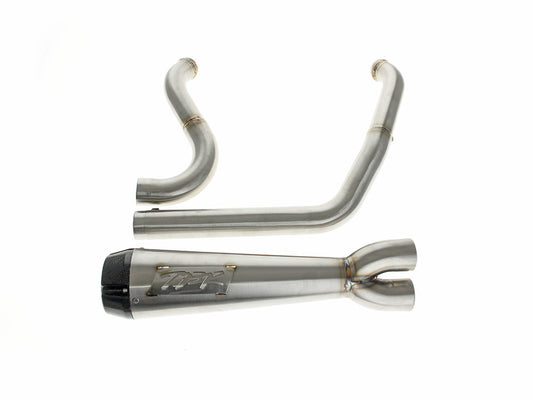 Comp-S 2-into-1 Exhaust - Stainless Steel with Carbon Fiber End Cap. Fits Softail Breakout & Fat Boy 2018up