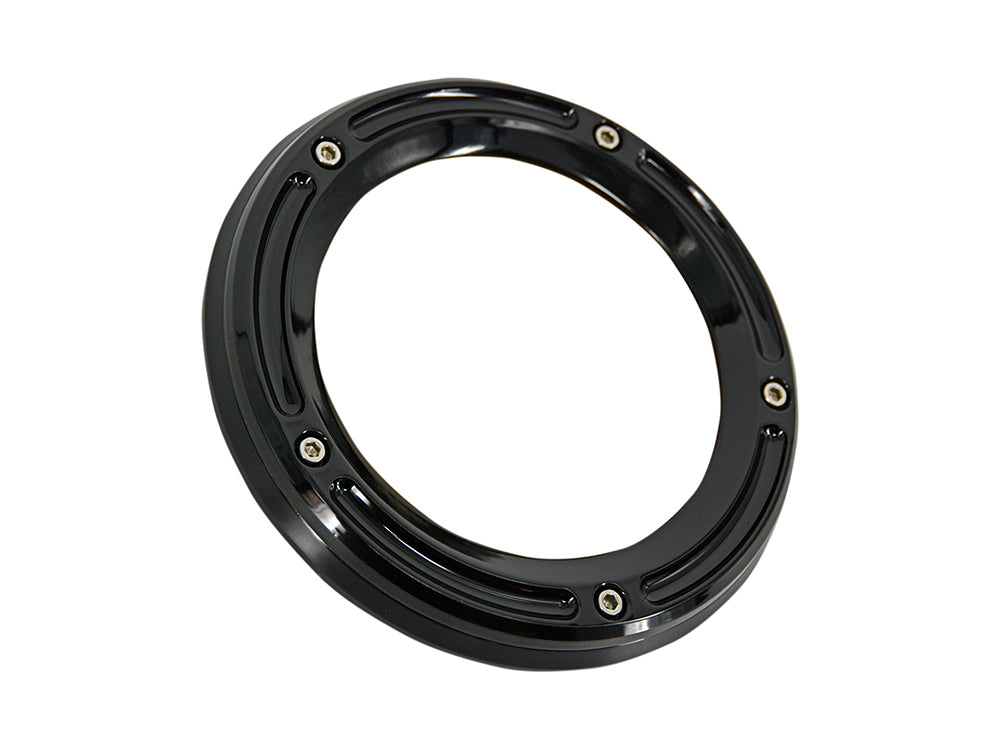 Assault Clear Derby Cover - Gloss Black. Fits Softail 2019up.