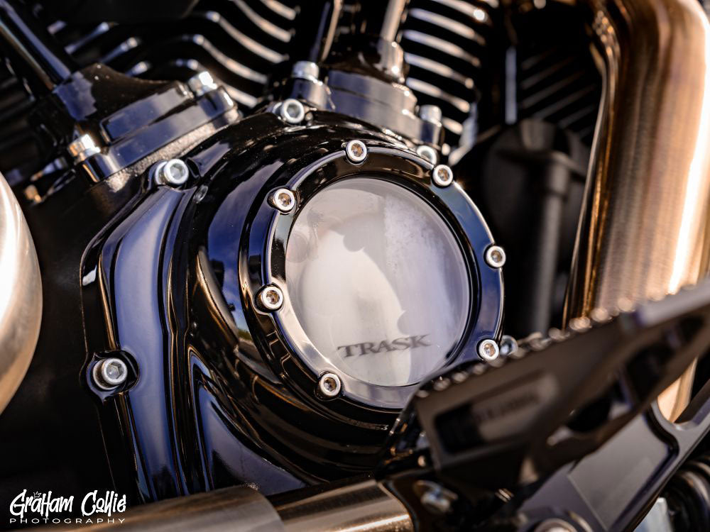 Assault Clear Cam Cover - Gloss Black. Fits Most Touring 2017-2024 & Softail 2018-2024