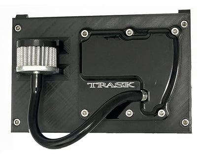 CheckM8 Vented Transmission Top Cover - Black. Fits Milwaukee-Eight 2017up
