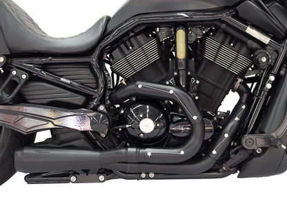 Assault 2-into-1 Exhaust - Black. Fits V-Rod 2007-2017.