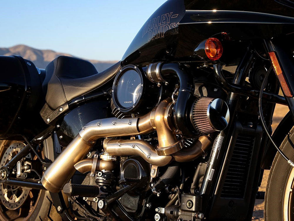 Tornado Turbo Kit - Stainless Exhaust, Black Billet. Fits Touring 2017-2023 and Softail 2018-2024
