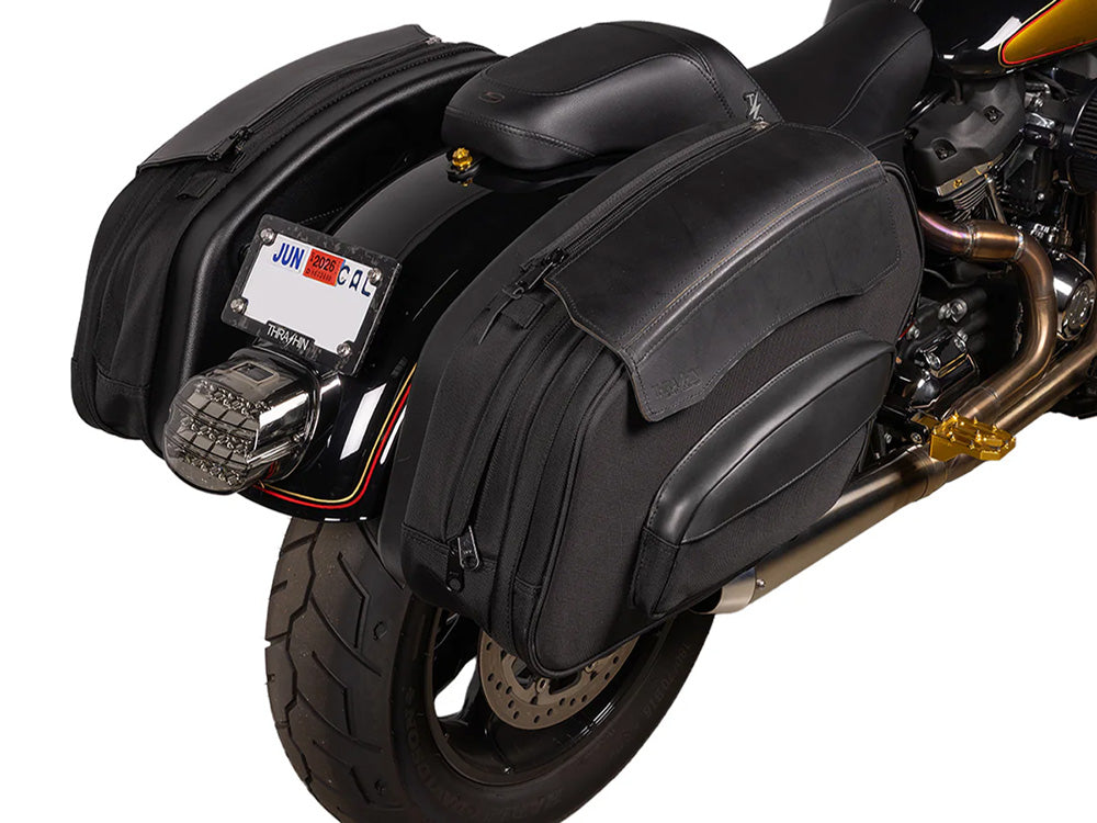 Sport Saddlebags - Quick Detach. Fits Dyna 1996-2017 & 2018up Low Rider/S, Street Bob, Fat Bob, Fat Boy & Softail Standard.