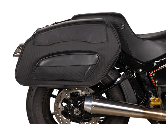 Sport Saddlebags - Quick Detach. Fits Dyna 1996-2017 & 2018up Low Rider/S, Street Bob, Fat Bob, Fat Boy & Softail Standard.