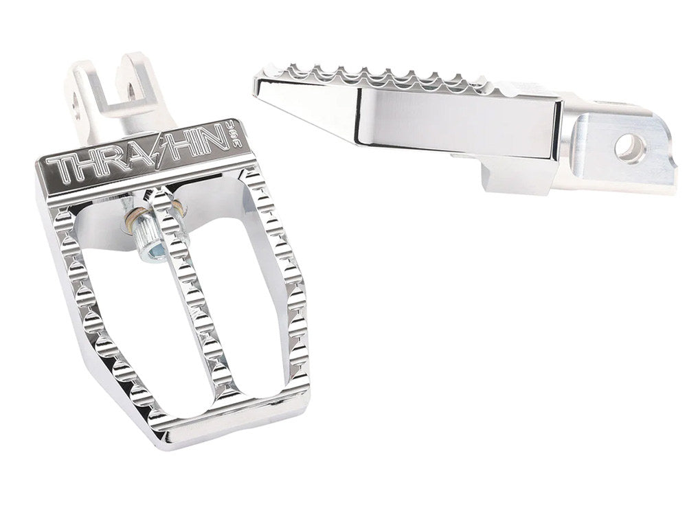 Militant Footpegs - Chrome. Fits Softail 2018up Front Rider