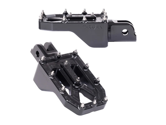 Aggressor Footpegs - Black. Fits Softail 2018up Front Rider