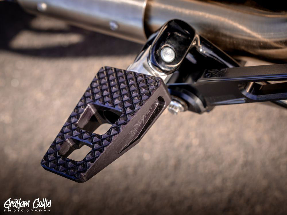 P-54 Footpegs - Black. Fits Softail 2018up Front Rider