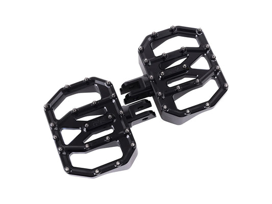 Aggressor Mini Floorboards - Black. Fits Softail 2018up Front Rider