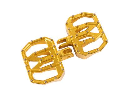 Aggressor Mini Floorboards - Gold. Fits Softail 2018up Front Rider