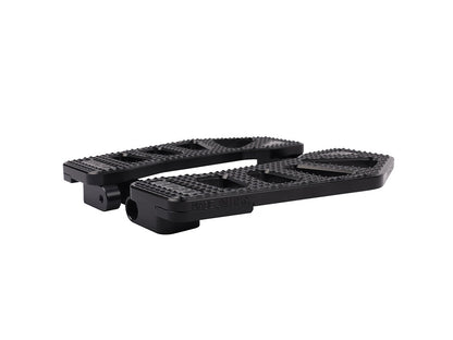 Black Apex Bagger Rider Floorboards. Fits Touring 1980up, FL Softail 1986-2017 & Dyna Switchback 2012-2016