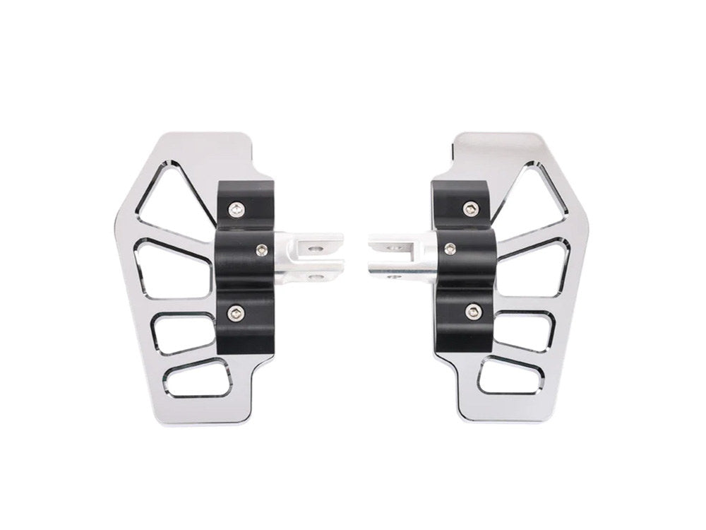 Apex Mini Floorboards - Chrome. Fits Softail 2018up Front Rider