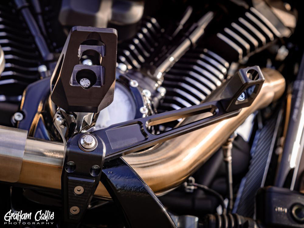 Brake Pedal Arm - Black. Fits Softail 2018up with Mid Controls.