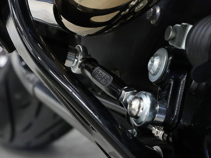 Adjustable Brake Linkage - Black. Fits Softail 2018up with Mid Controls.