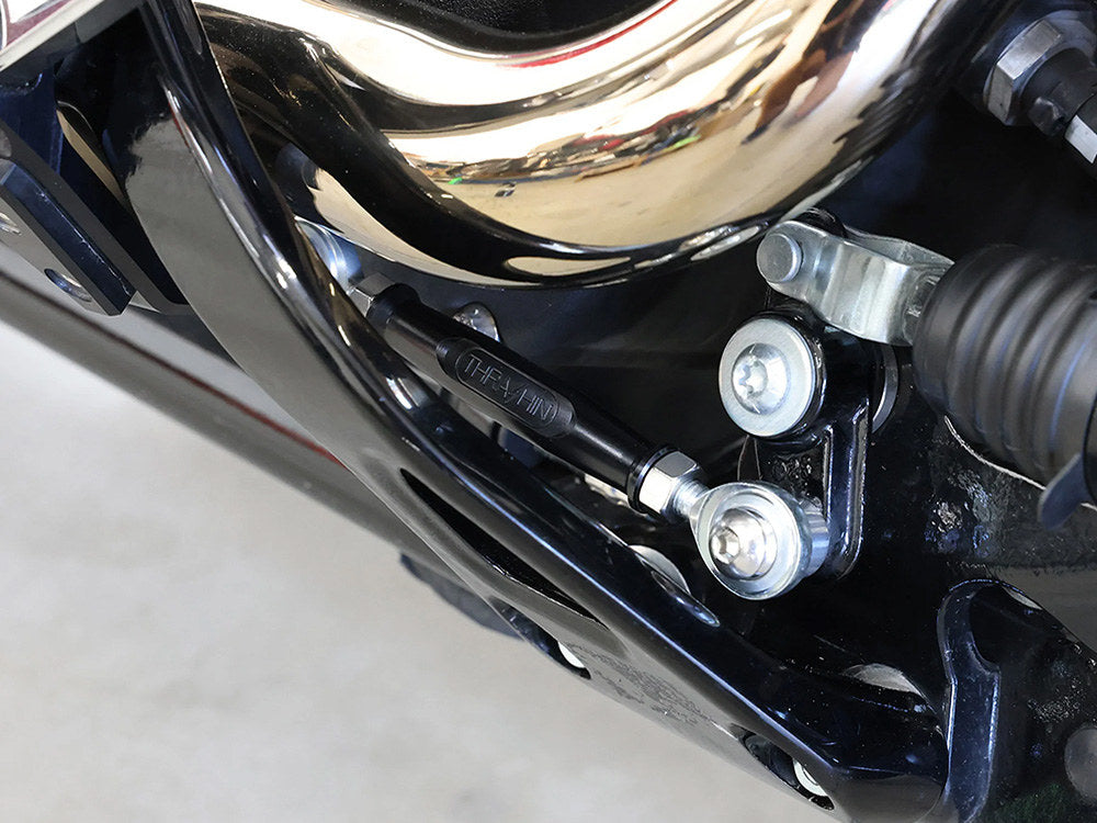 Adjustable Brake Linkage - Black. Fits Softail 2018up with Mid Controls.