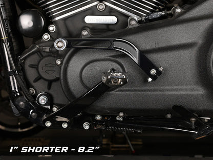 1in. Shorter Shift Arm - Black. Fits Softail 2018up with Mid Controls