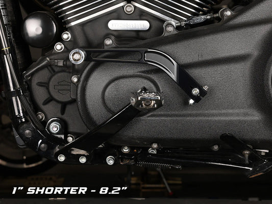 1in. Shorter Shift Arm - Black. Fits Softail 2018up with Mid Controls