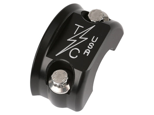 OG Clutch & Brake Perch Clamp - Twice Cut Black. Fits Softail 1984-2024, Dyna 1991-2017, Most Touring 1982-2024, Sportster 1982-2003 & FXR 1982-1994