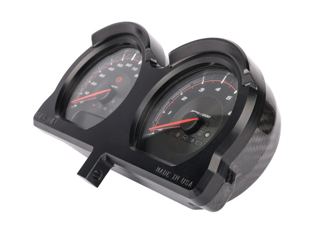 Gauge Housing Relocation Kit - Black. Fits Road Glide 2015-2023