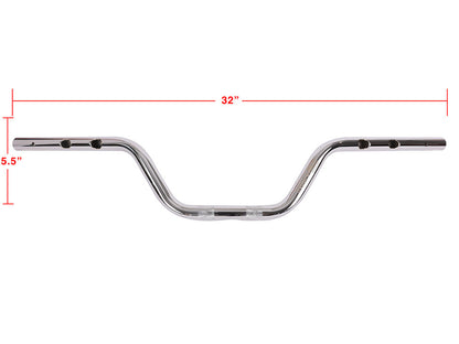 High Bend Bars - Chrome. Fits CVO Touring 2023up, Street Glide & Road Glide 2024up, Touring 2025up & Softail 2025up