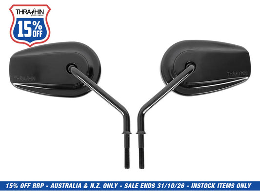 Billet Mini Mirrors Smooth - Black