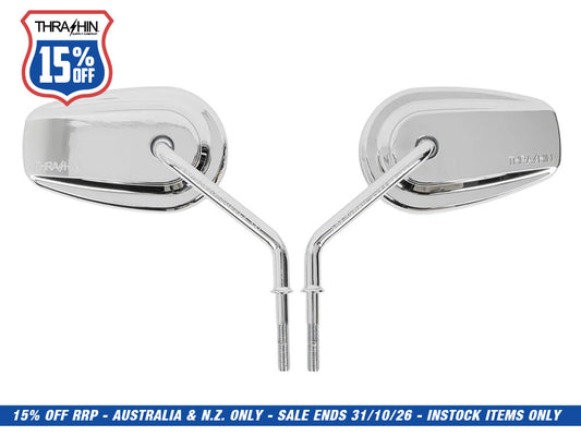Billet Mini Mirrors Smooth - Chrome