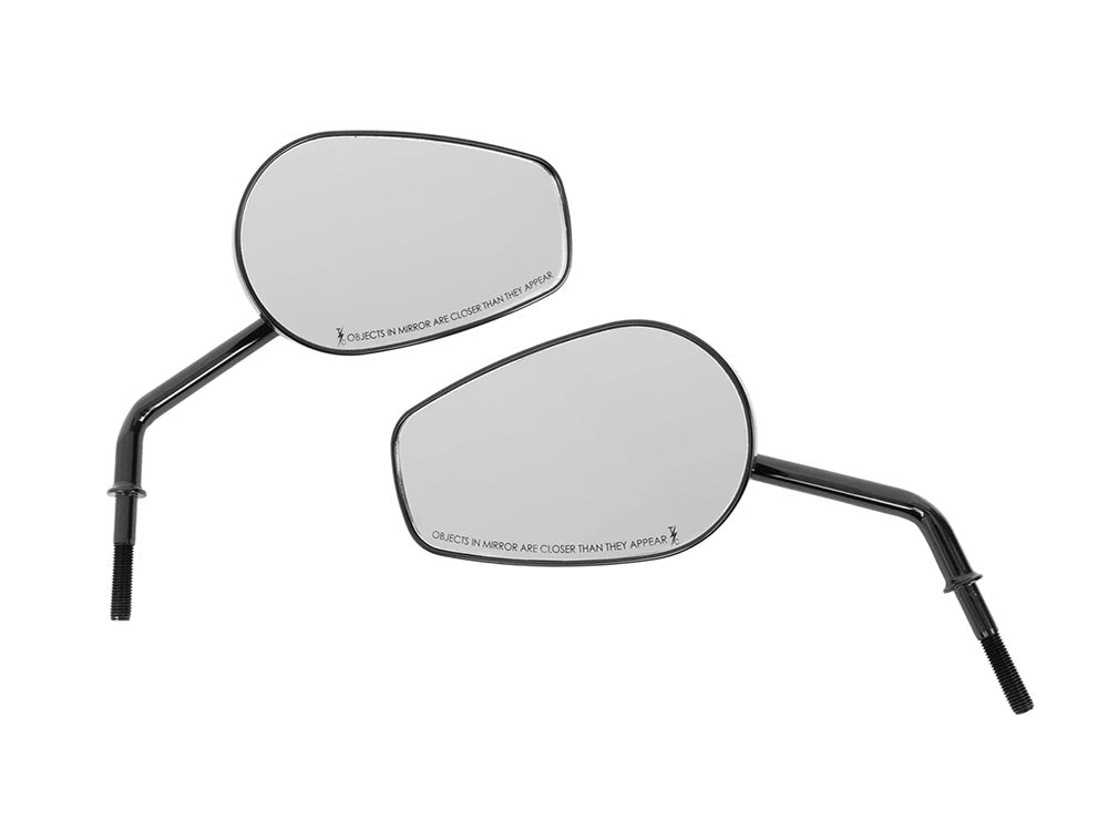 Billet Mini Mirrors Flame - Black