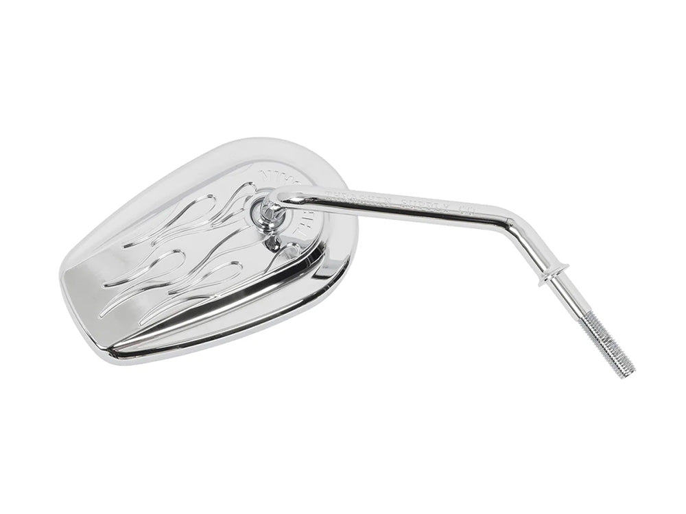 Billet Mini Mirrors Flame - Chrome