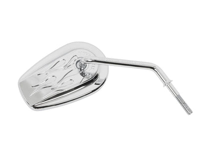 Billet Mini Mirrors Flame - Chrome