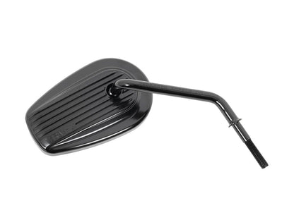 Billet Mini Mirrors Finned - Black