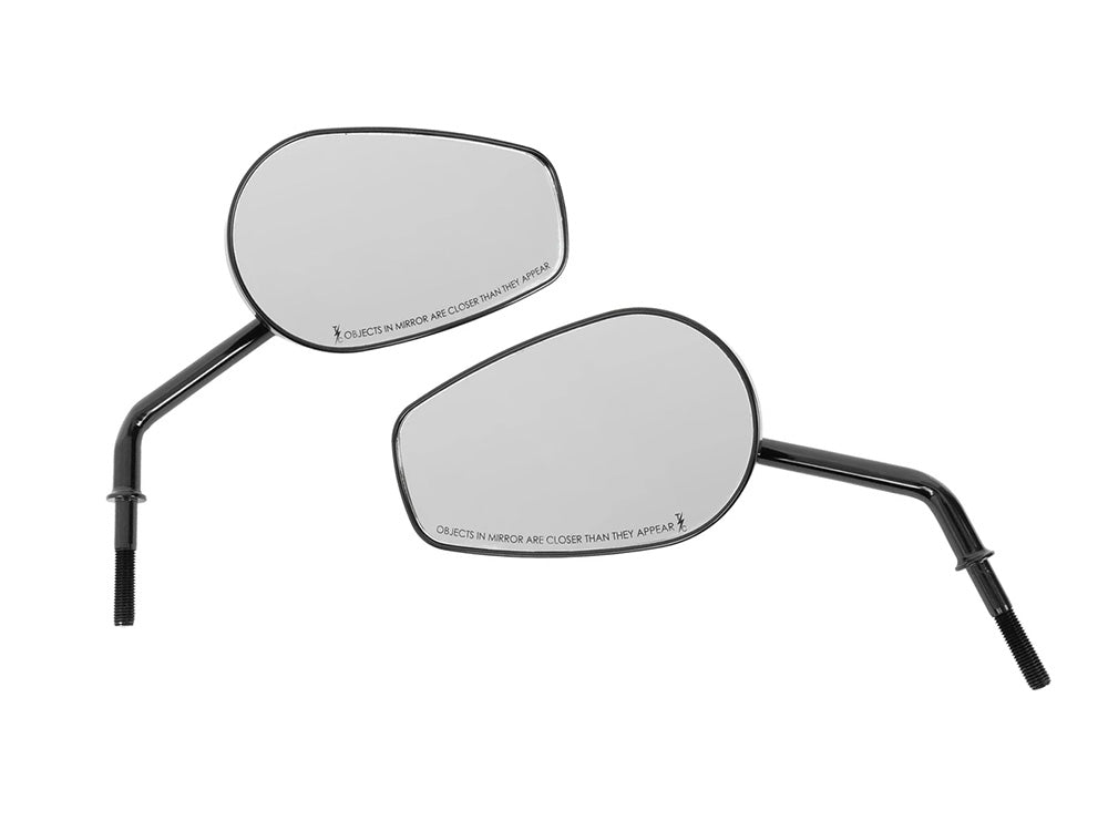 Billet Mini Mirrors Finned - Black