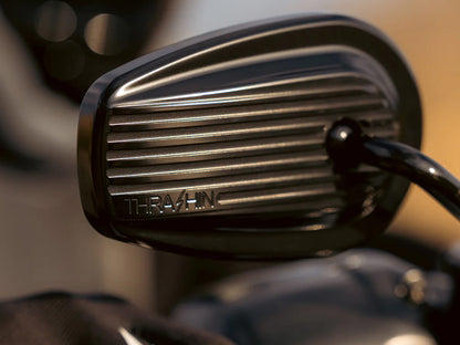 Billet Mini Mirrors Finned - Black