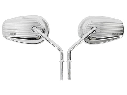 Billet Mini Mirrors Finned - Chrome